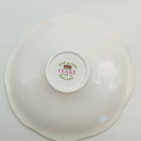 Clare Teacup & Saucer Fine Bone China Made in England Floral Gold Trim - Picture 9 of 10